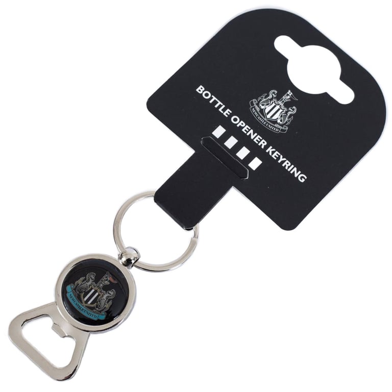 Newcastle United FC Full Colour Crest Bottle Opener Keyring with Silver Split Ring