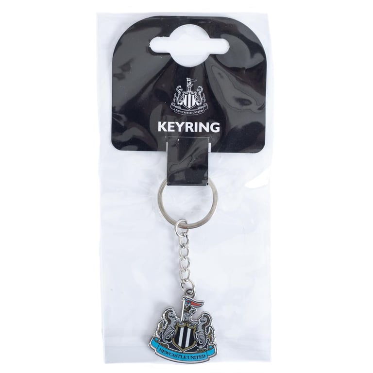 Newcastle United FC Crest Keyring - Metal Die Stamped Keychain with Full Colour Infill