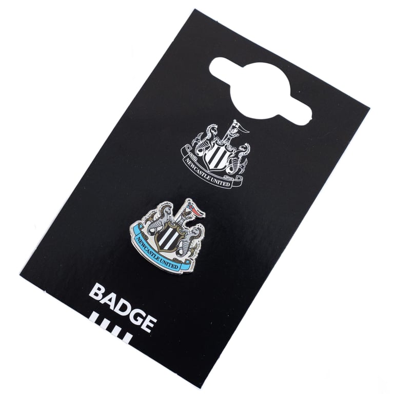Newcastle United FC Metal Crest Badge - Die Stamped Design with Full Colour Infill and Butterfly Clasp Fixing