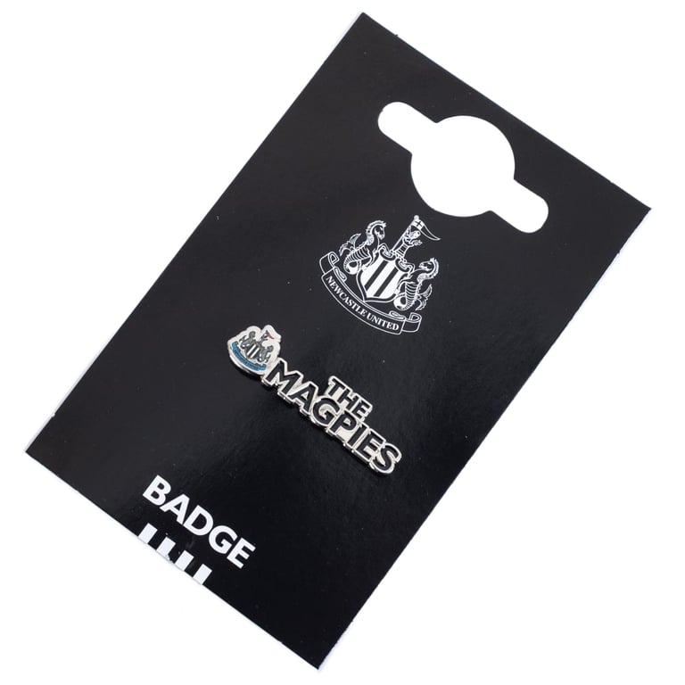 Newcastle United FC Metal Die Stamped Magpies Badge - Full Colour Infill and Butterfly Clasp Pin