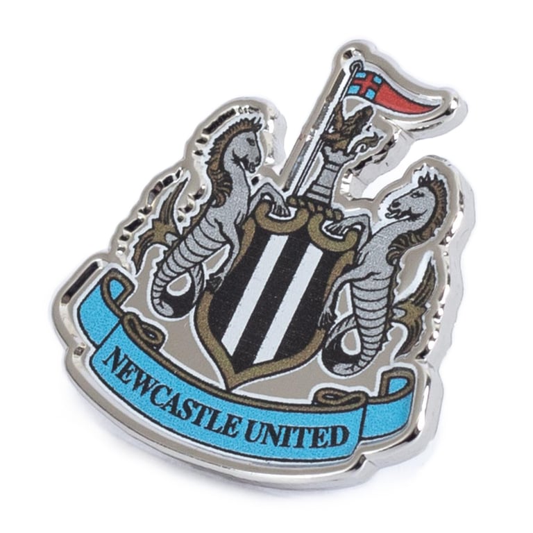 Newcastle United FC 3pc Metal Badge Set - Official Club Crest & Scarf Pin Badges with Die-Stamped Design