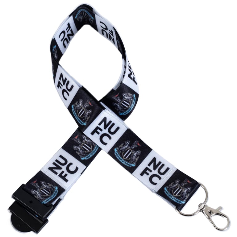 Newcastle United FC Printed Lanyard - ID Card Holder & Keychain with Full Colour Crest