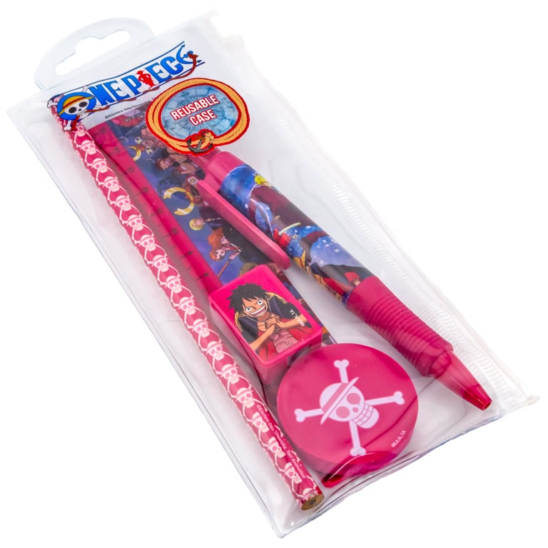 One Piece 5pc Stationery Set - Bright Colours & Educational Tools for Kids and Students