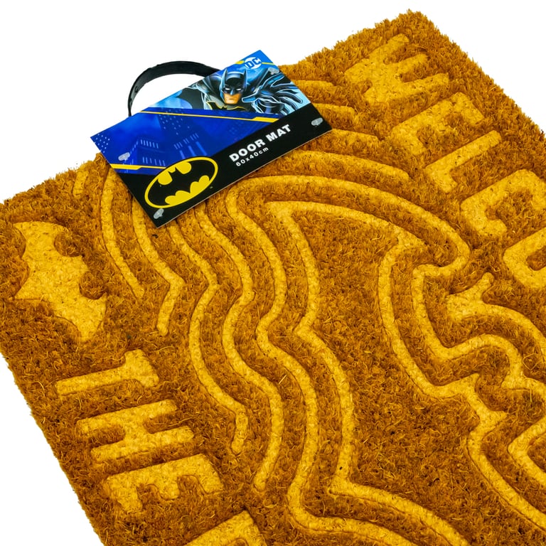 Batman Embossed Coir Doormat - Durable Outdoor Welcome Mat with PVC Base and Non-Slip Design