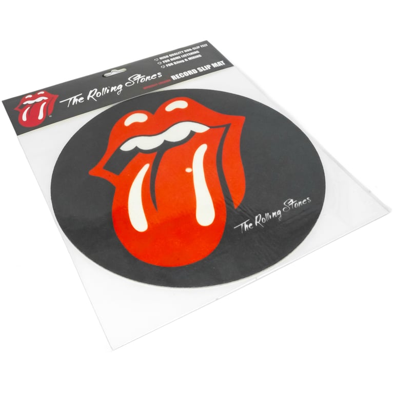 The Rolling Stones Record Slipmat - Black Felt Protection with Hot Lips Logo