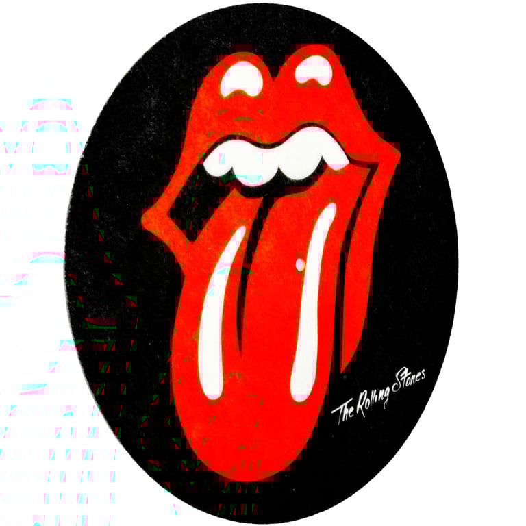 The Rolling Stones Record Slipmat - Black Felt Protection with Hot Lips Logo