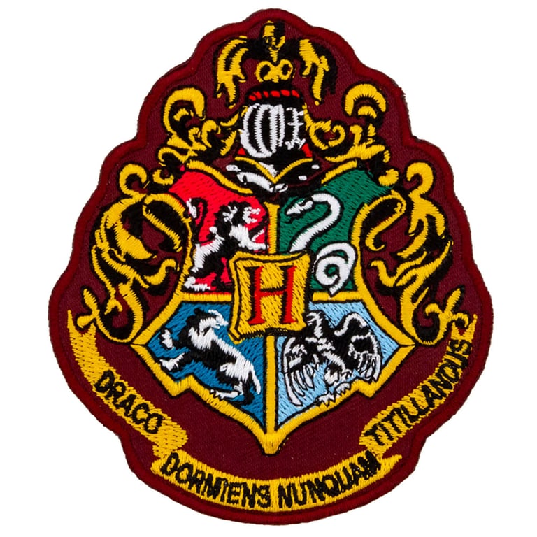 Harry Potter Hogwarts Crest Iron-On Patch - Colourful Wizarding World Decoration