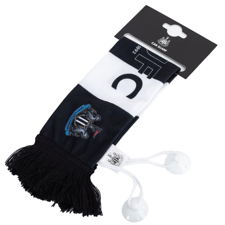 Newcastle United FC Mini Car Bar Scarf with Tassels and Club Crests