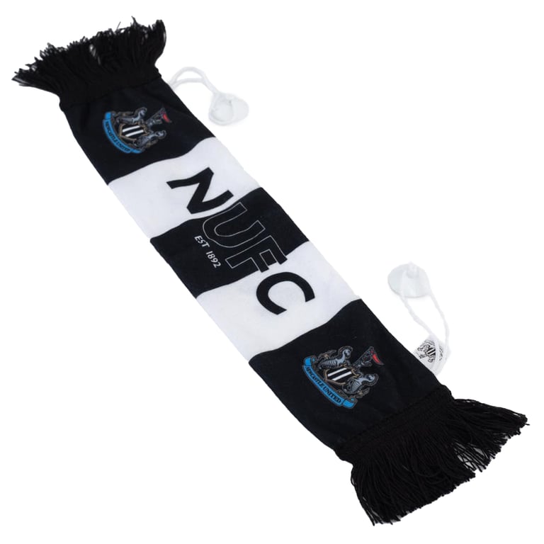 Newcastle United FC Mini Car Bar Scarf with Tassels and Club Crests