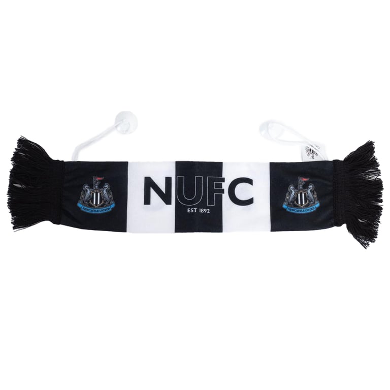 Newcastle United FC Mini Car Bar Scarf with Tassels and Club Crests