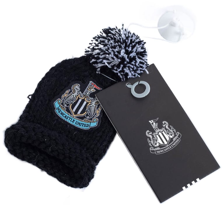 Newcastle United FC Mini Bobble Hat with Hanging Loop - Perfect Home & Car Decor