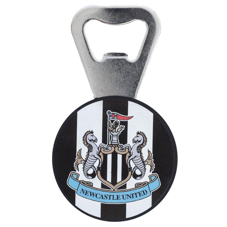 Newcastle United FC Magnetic Bottle Opener - Full Colour Crest Design and Rubber Handle