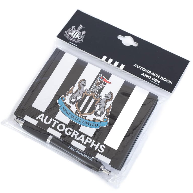 Newcastle United FC Autograph Book & Pen Set with Official Crest and Ballpoint Pen