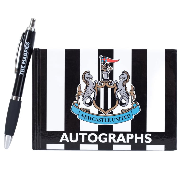 Newcastle United FC Autograph Book & Pen Set with Official Crest and Ballpoint Pen