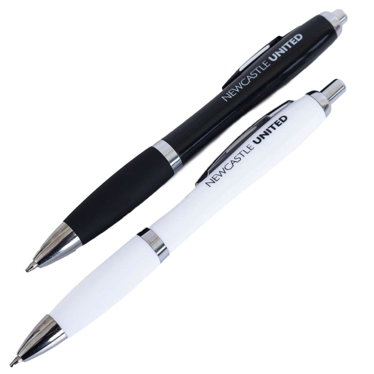 Newcastle United FC 2pk Retractable Ballpoint Pen - Black Ink Writing with Club Text