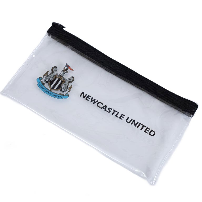 Newcastle United FC 6pc Clear Pencil Case Stationery Set with Ruler and Tools