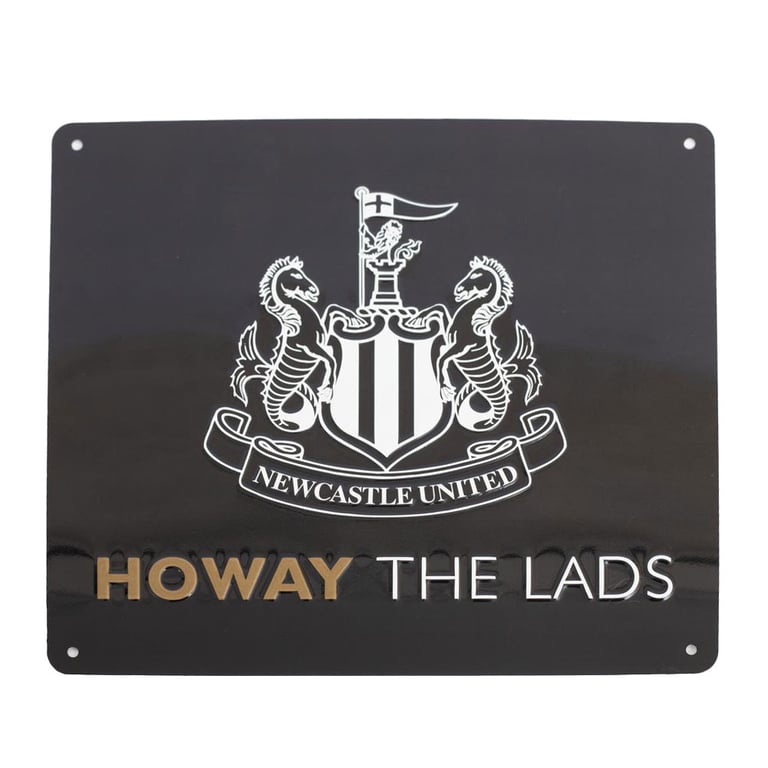 Newcastle United FC Metal Tunnel Sign - Official Crest and Howay The Lads Design