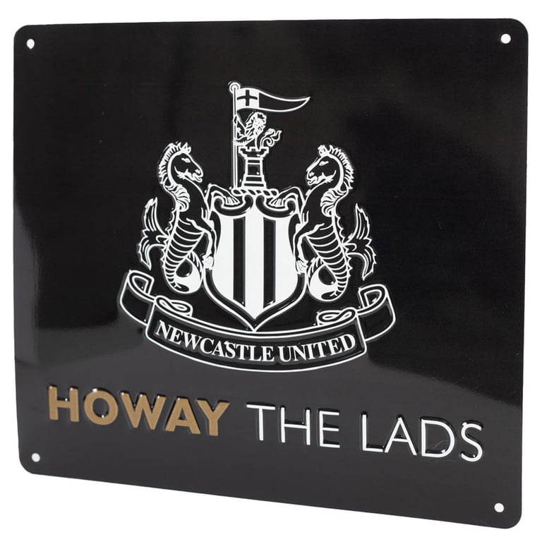 Newcastle United FC Metal Tunnel Sign - Official Crest and Howay The Lads Design