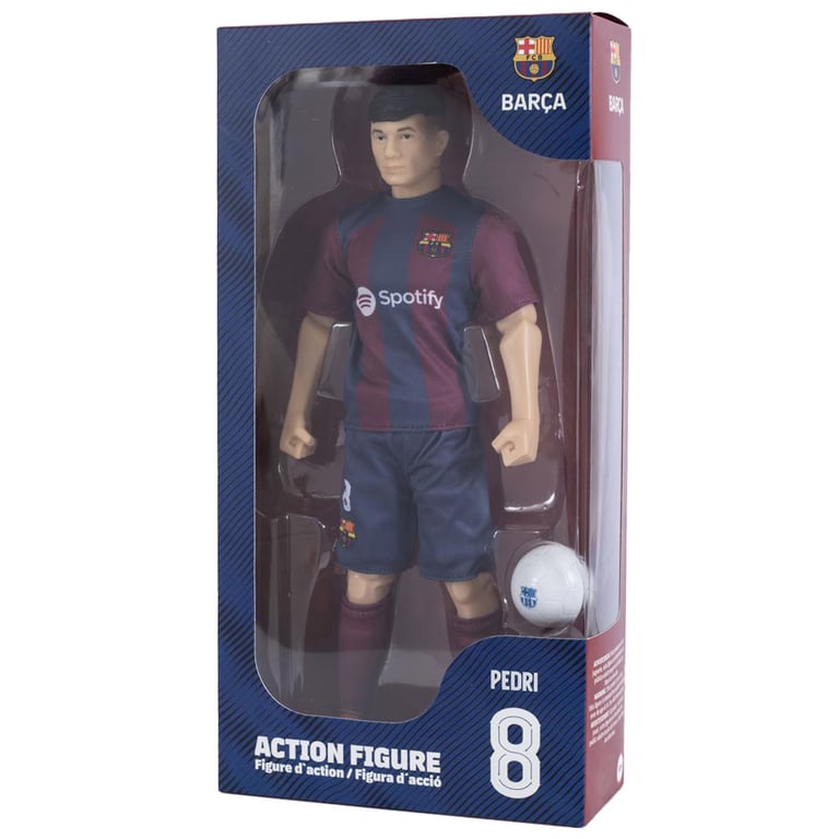 FC Barcelona Pedri Action Figure - 6 Points of Articulation with FCB Football Included