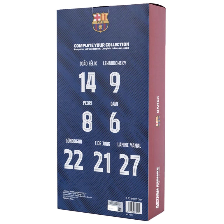 FC Barcelona Pedri Action Figure - 6 Points of Articulation with FCB Football Included