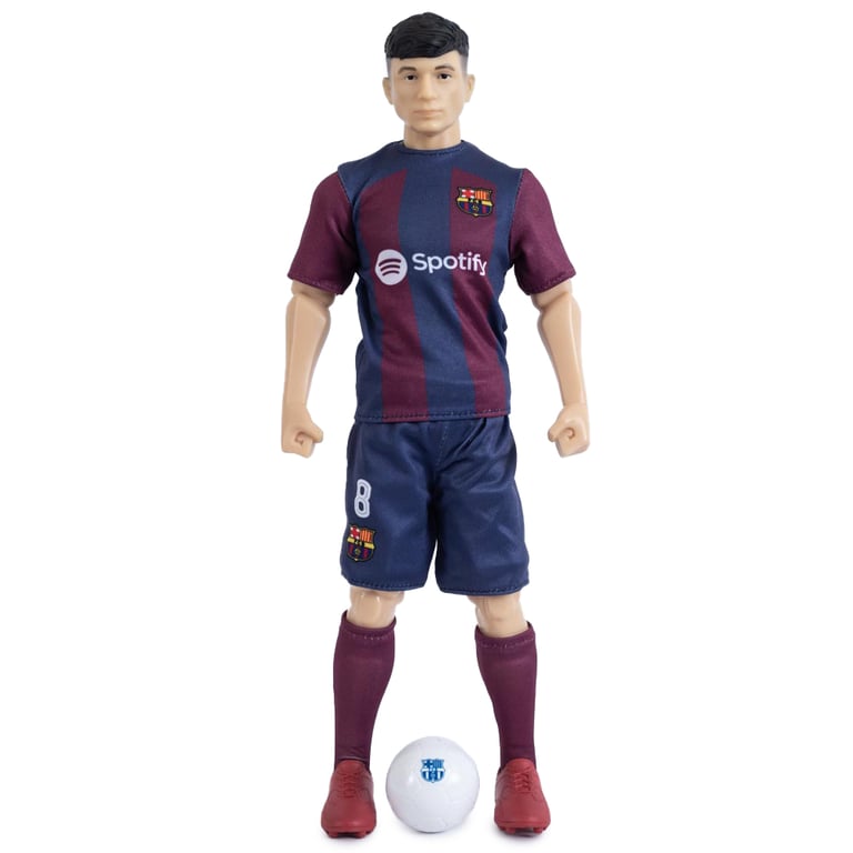 FC Barcelona Pedri Action Figure - 6 Points of Articulation with FCB Football Included