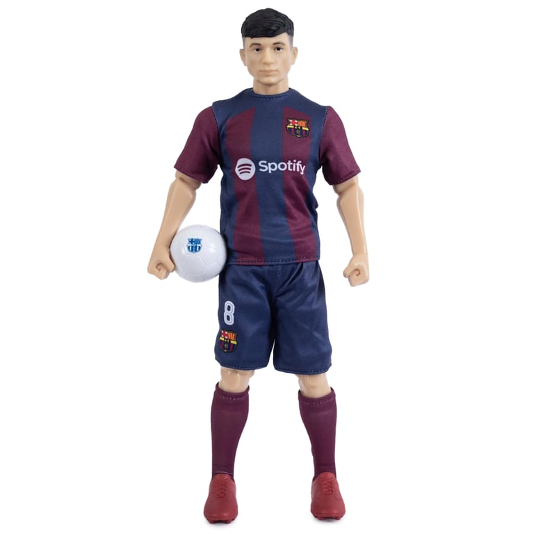 FC Barcelona Pedri Action Figure - 6 Points of Articulation with FCB Football Included