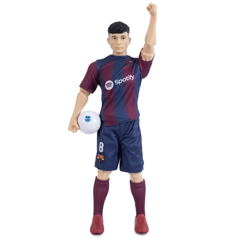 FC Barcelona Pedri Action Figure - 6 Points of Articulation with FCB Football Included