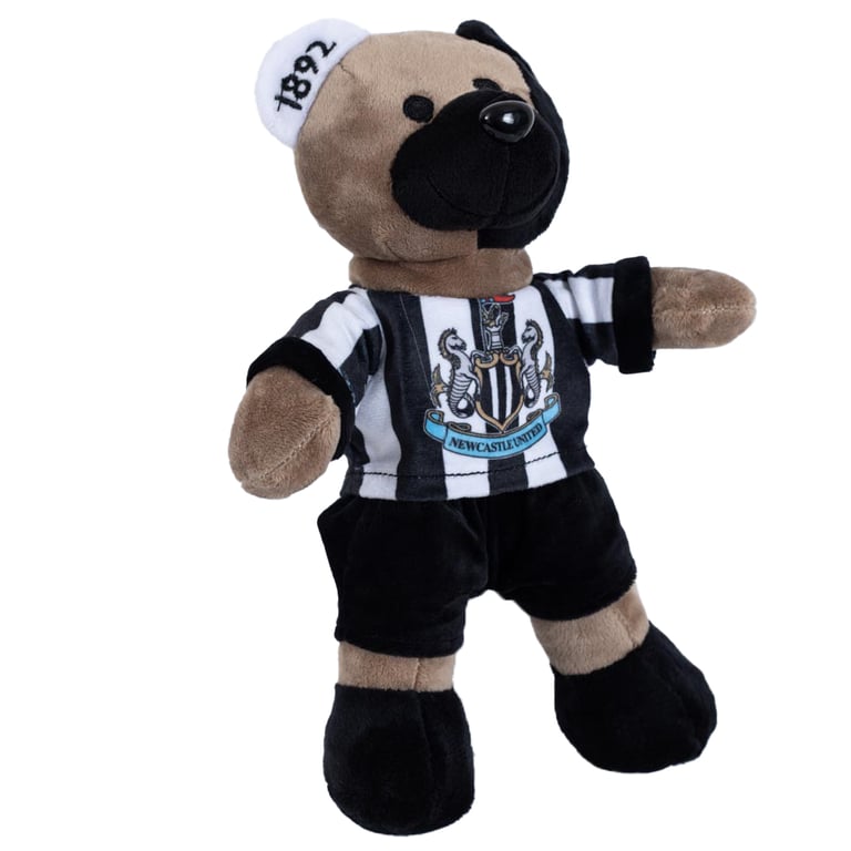 Newcastle United FC Super Fan Bear - Classic Home Kit Plush Toy with 1892 Detail