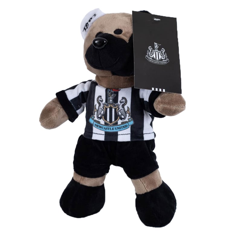 Newcastle United FC Super Fan Bear - Classic Home Kit Plush Toy with 1892 Detail