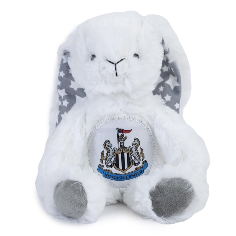 Newcastle United FC Plush Rabbit - Soft White Toy with NUFC Crest and Star Print Ears