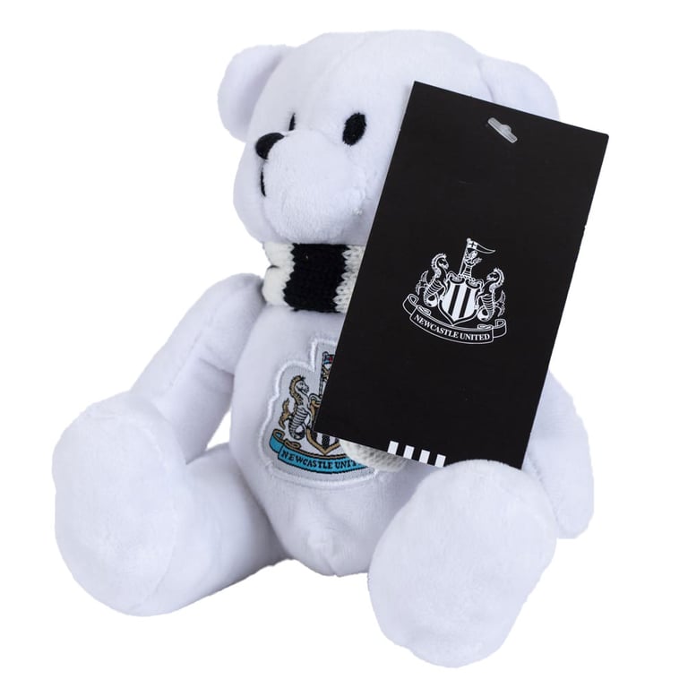 Newcastle United FC Maisie Bear White Plush Football Club Crest Bear