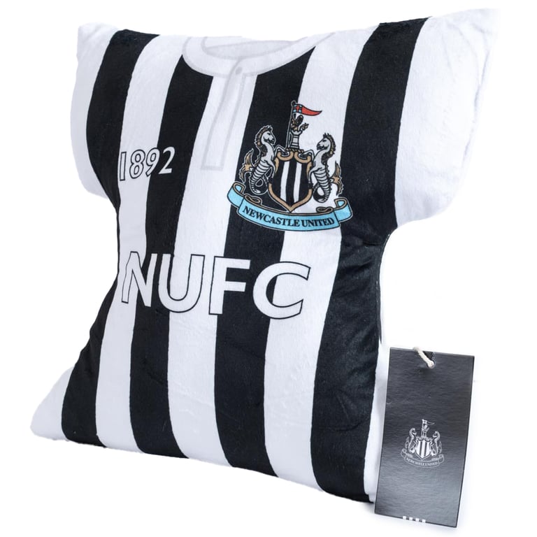 Newcastle United FC 1996 Retro Kit Black and White Polyester Cushion