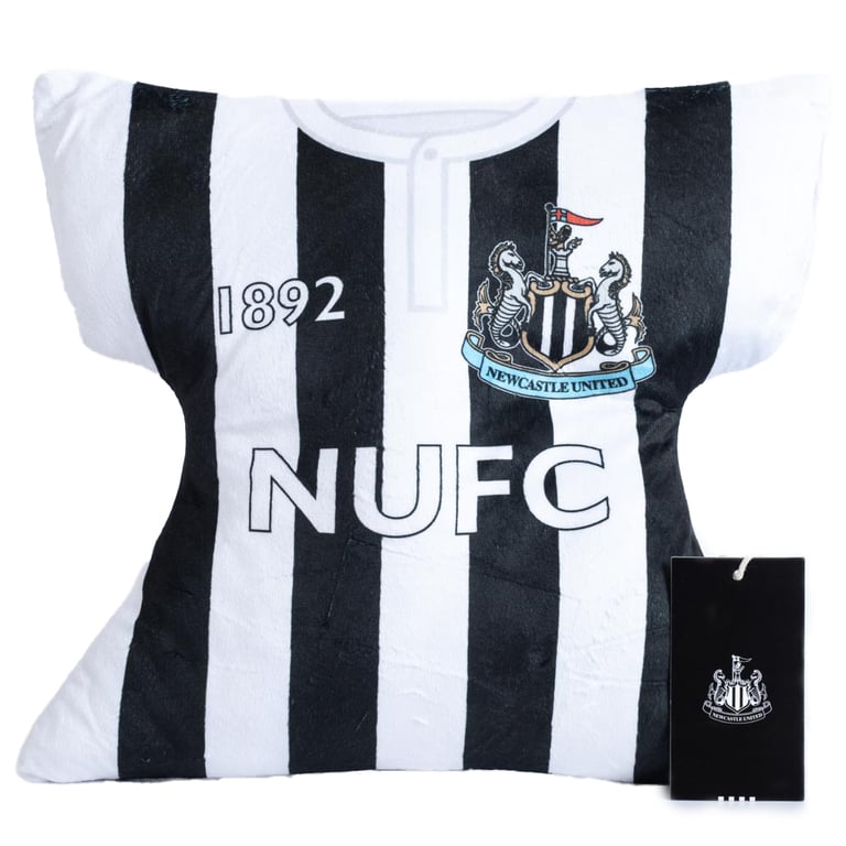 Newcastle United FC 1996 Retro Kit Black and White Polyester Cushion