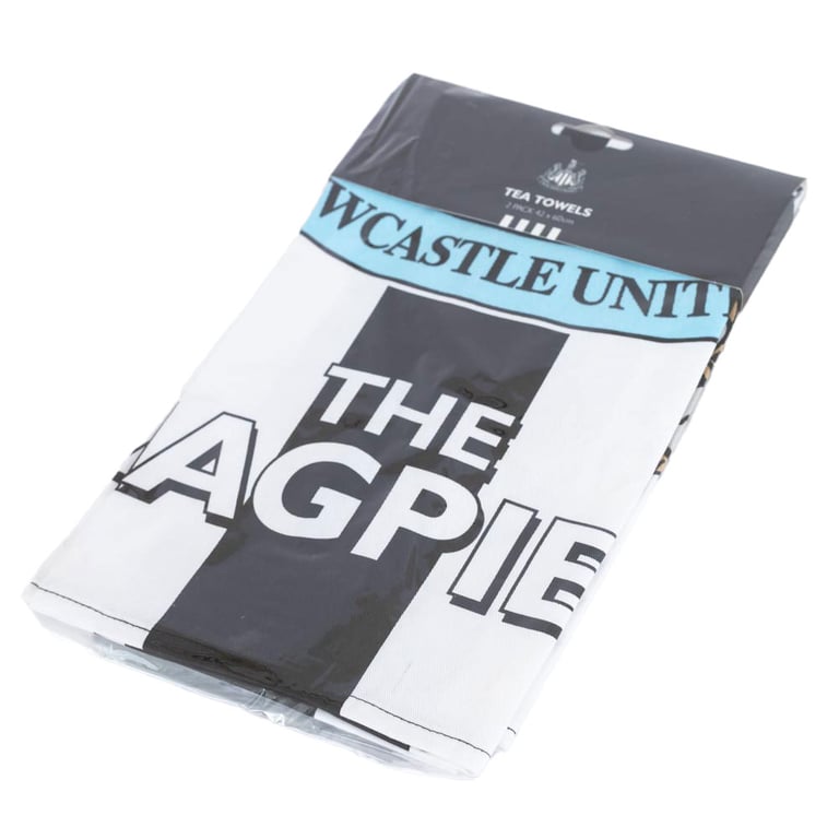 Newcastle United FC Striped Tea Towel Set - Official Club Crest Design