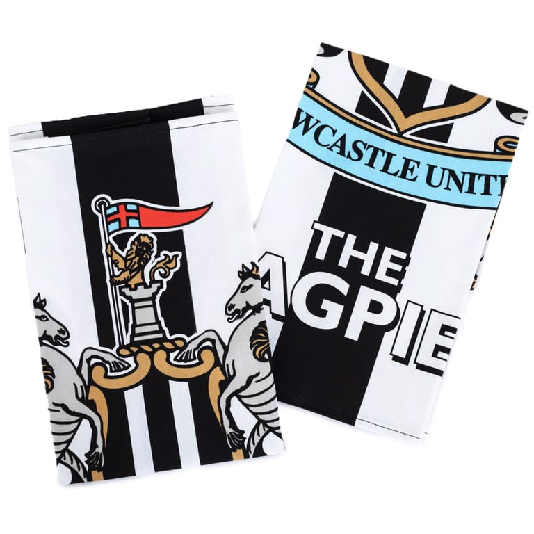 Newcastle United FC Striped Tea Towel Set - Official Club Crest Design