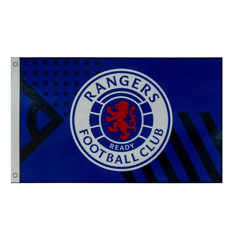 Rangers FC Royal Blue Full Colour Crest Flag - 100 Polyester Wall Hanging