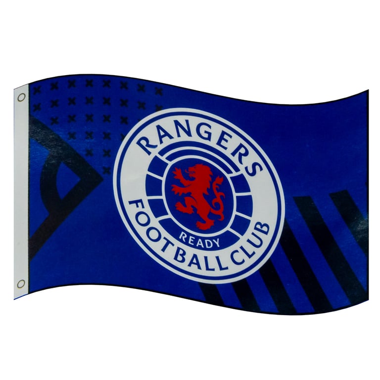 Rangers FC Royal Blue Full Colour Crest Flag - 100 Polyester Wall Hanging