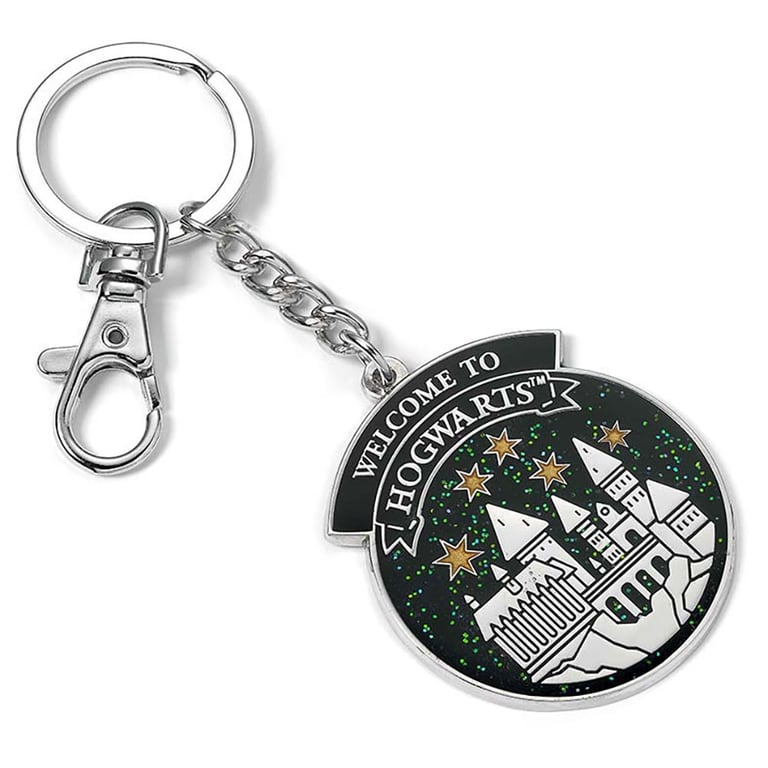 Hogwarts Castle Charm Keyring - Metal Die Stamped with Welcome to Hogwarts Enamel Finish