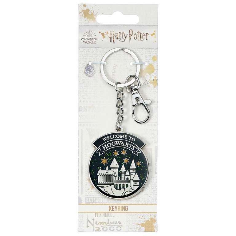Hogwarts Castle Charm Keyring - Metal Die Stamped with Welcome to Hogwarts Enamel Finish
