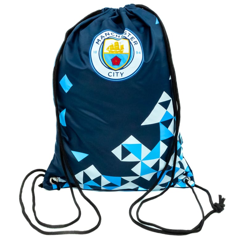 Manchester City FC Particle Design Gym Bag - Wipe Clean Polyester with Club Crest and Metal Eyelets