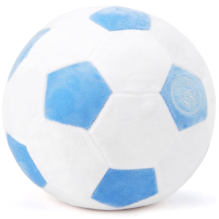Manchester City FC Plush Football - 100 Polyester Sky Blue and White Crest Design Toy