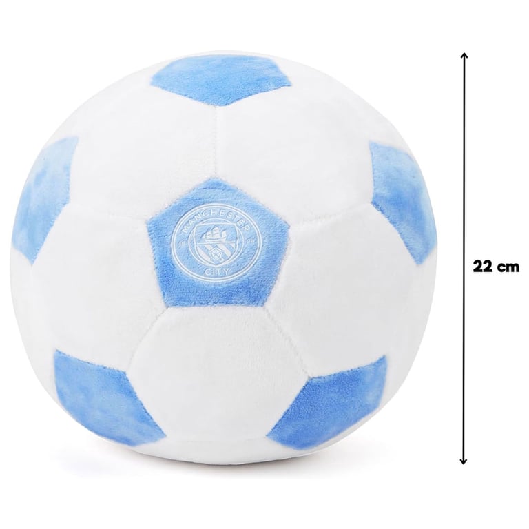 Manchester City FC Plush Football - 100 Polyester Sky Blue and White Crest Design Toy