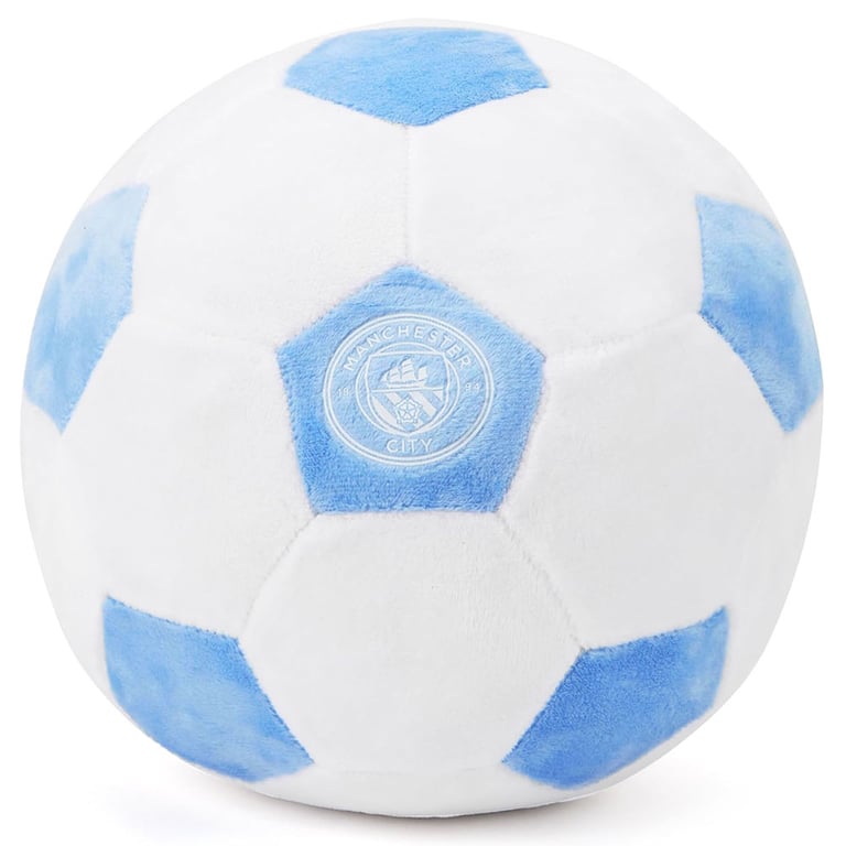 Manchester City FC Plush Football - 100 Polyester Sky Blue and White Crest Design Toy