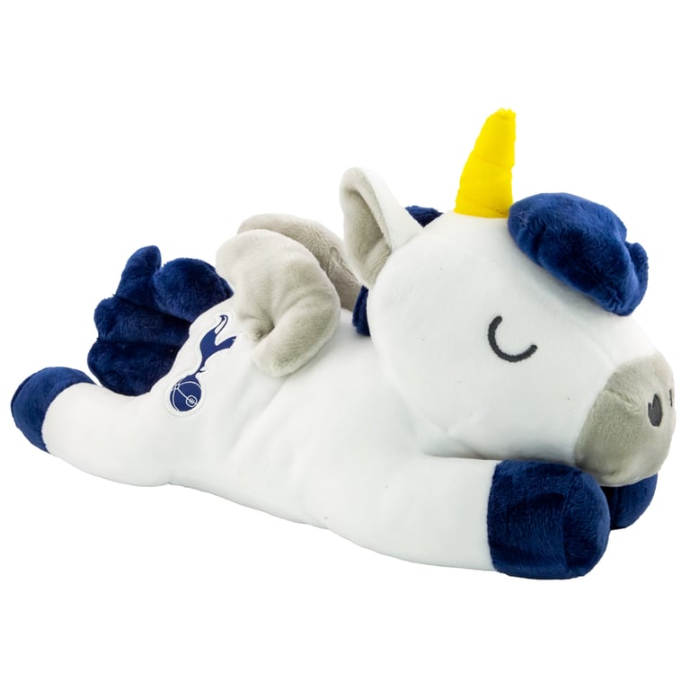 Tottenham Hotspur FC 100 Polyester Plush Unicorn Toy - Blue and White Spurs Crest Design