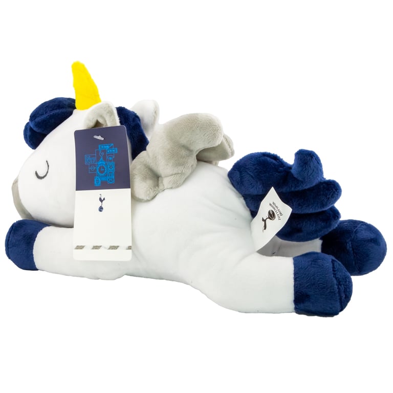 Tottenham Hotspur FC 100 Polyester Plush Unicorn Toy - Blue and White Spurs Crest Design