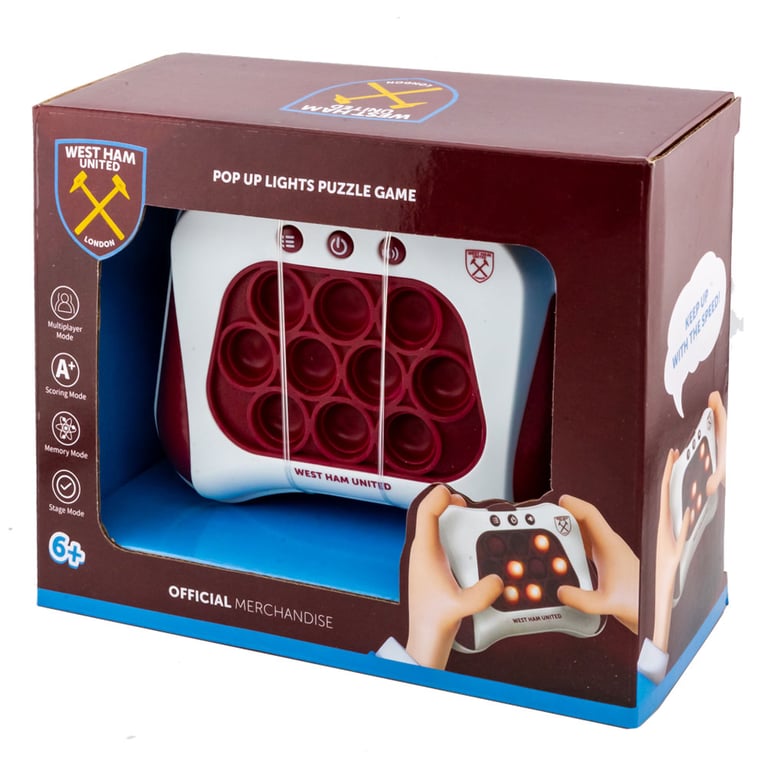 West Ham United FC Pop Puzzle Game - Handheld Fidget Toy with Multiplayer Mode and Memory Challenge