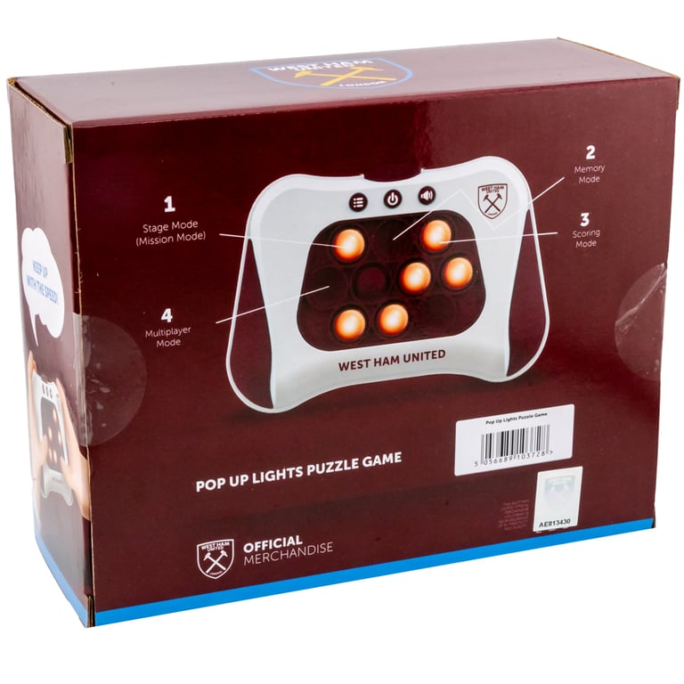 West Ham United FC Pop Puzzle Game - Handheld Fidget Toy with Multiplayer Mode and Memory Challenge