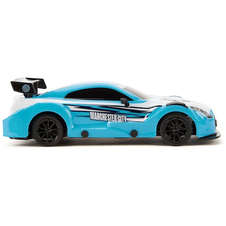 Manchester City FC 1:24 Scale Radio Control Sportscar Toy Car with LED Headlights and Remote Control