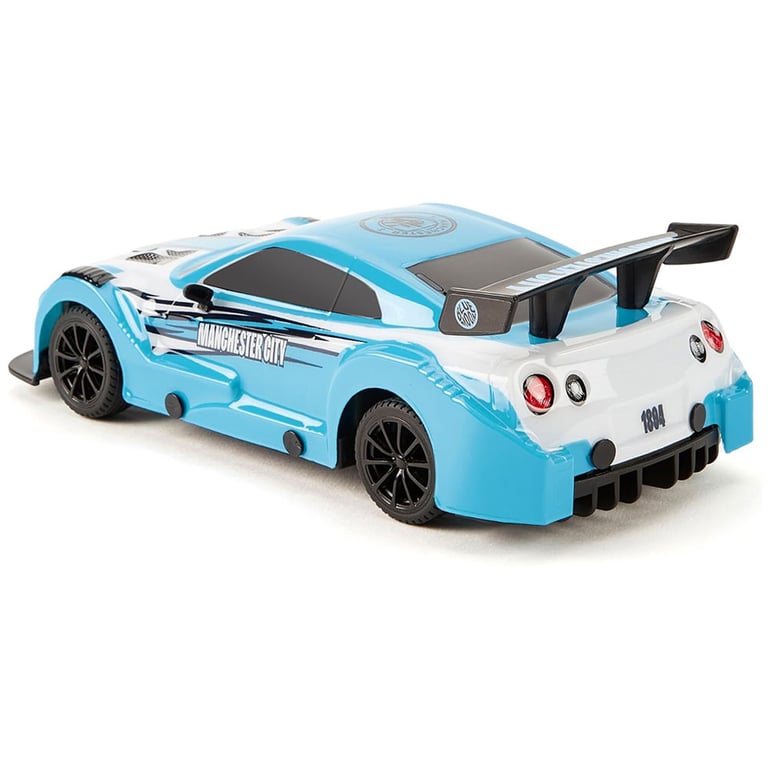 Manchester City FC 1:24 Scale Radio Control Sportscar Toy Car with LED Headlights and Remote Control