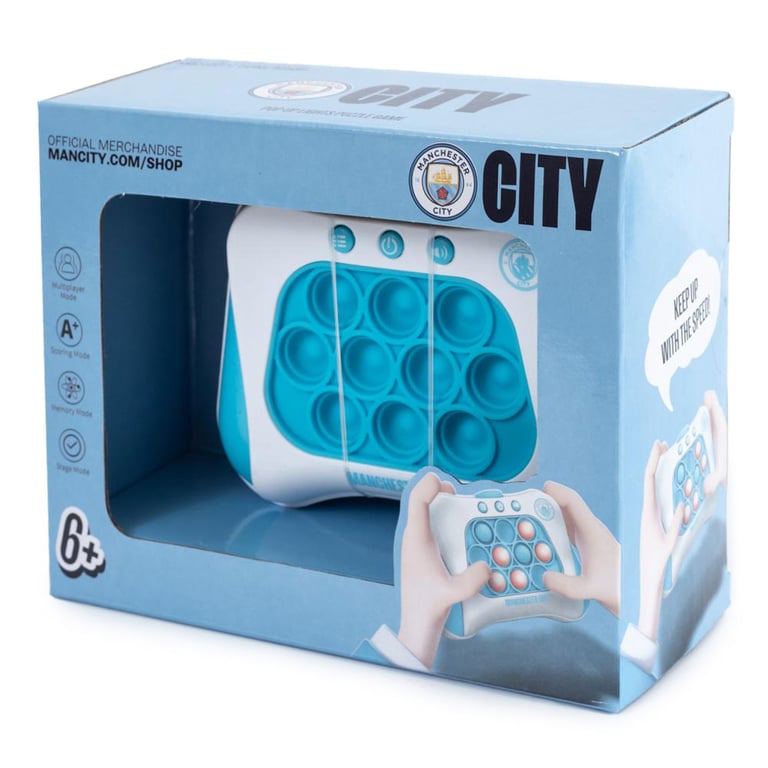 Manchester City FC Pop Puzzle Game - Hand Held Sensory Fidget Toy with Multiplayer Mode